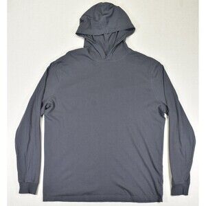 J Crew Washed Cotton Lightweight Hoodie Mens Large Gray